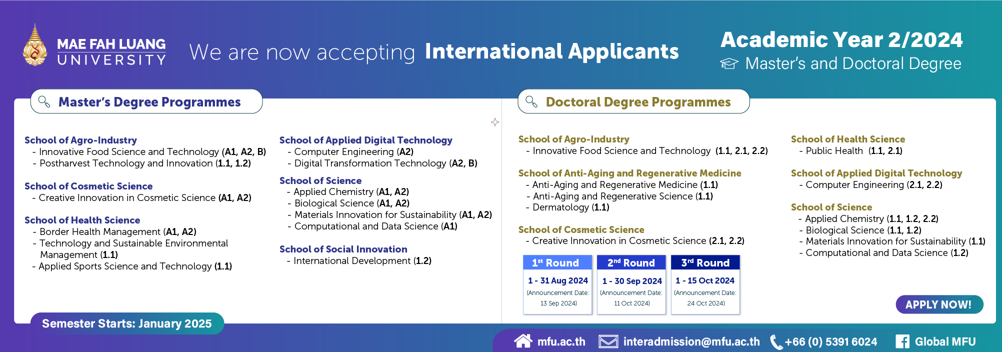 admission postgrad 2/24