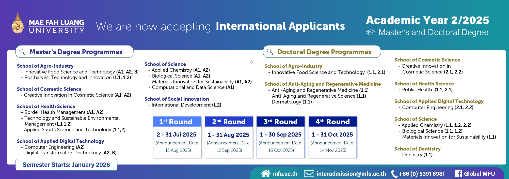 admission postgrad 2/25