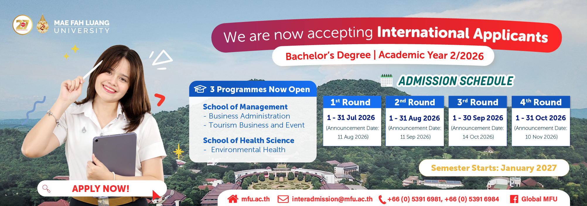 MFU admission 2-2026 Undergrad