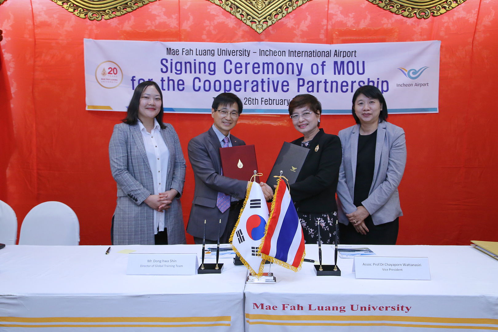 Signing of a Collaborative Agreement between Mae Fah Luang University and Incheon International Airport 