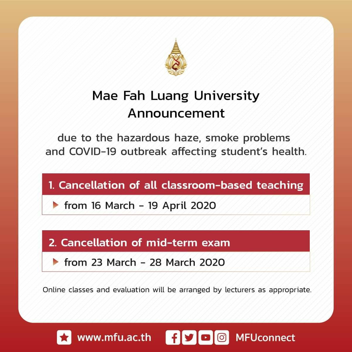 Frequently Asked Questions (FAQ) for the Cancellation of Classroom-Based Teaching and Examinations
