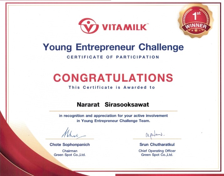 MFU Students Win Fisrt Prize in the Vitamilk Young Entrepreneur Challenge 2021 