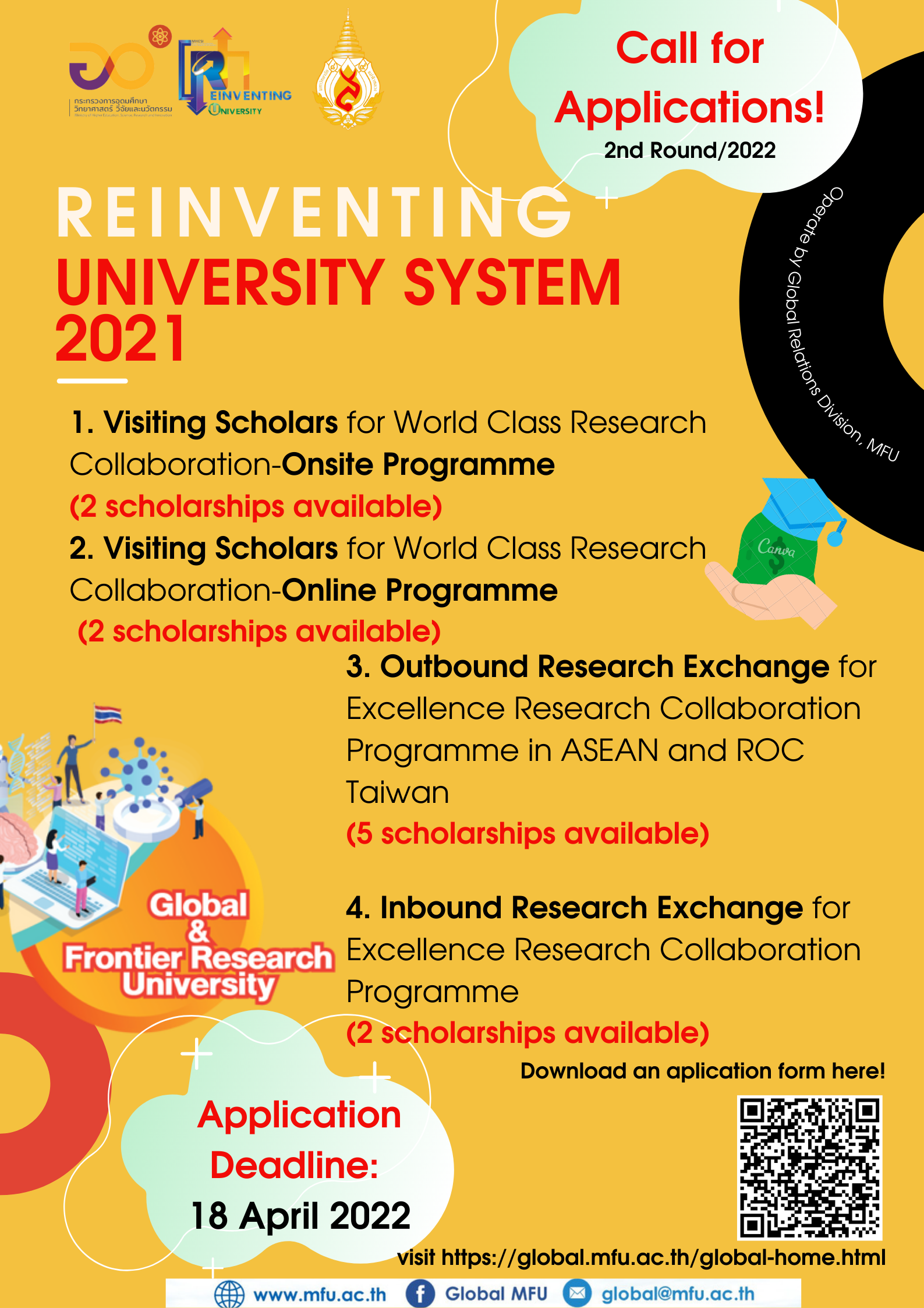  Call for Applications! Reinventing University System 2021 (the 2nd Round of Consideration for the Year 2022)  