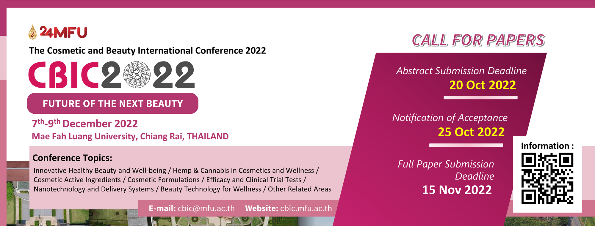 Call for Abstract Submission: The Cosmetic and Beauty International Conference 2022: Future of the Next Beauty (CBIC 2022)