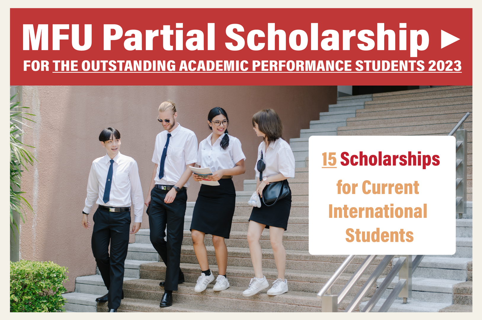 MFU Partial Scholarship for the Outstanding Academic Performance Students 2023