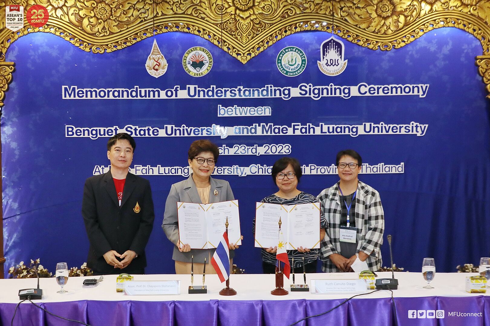 MoU Signing Ceremony  between Mae Fah Luang University and Benguet State University, Philippines