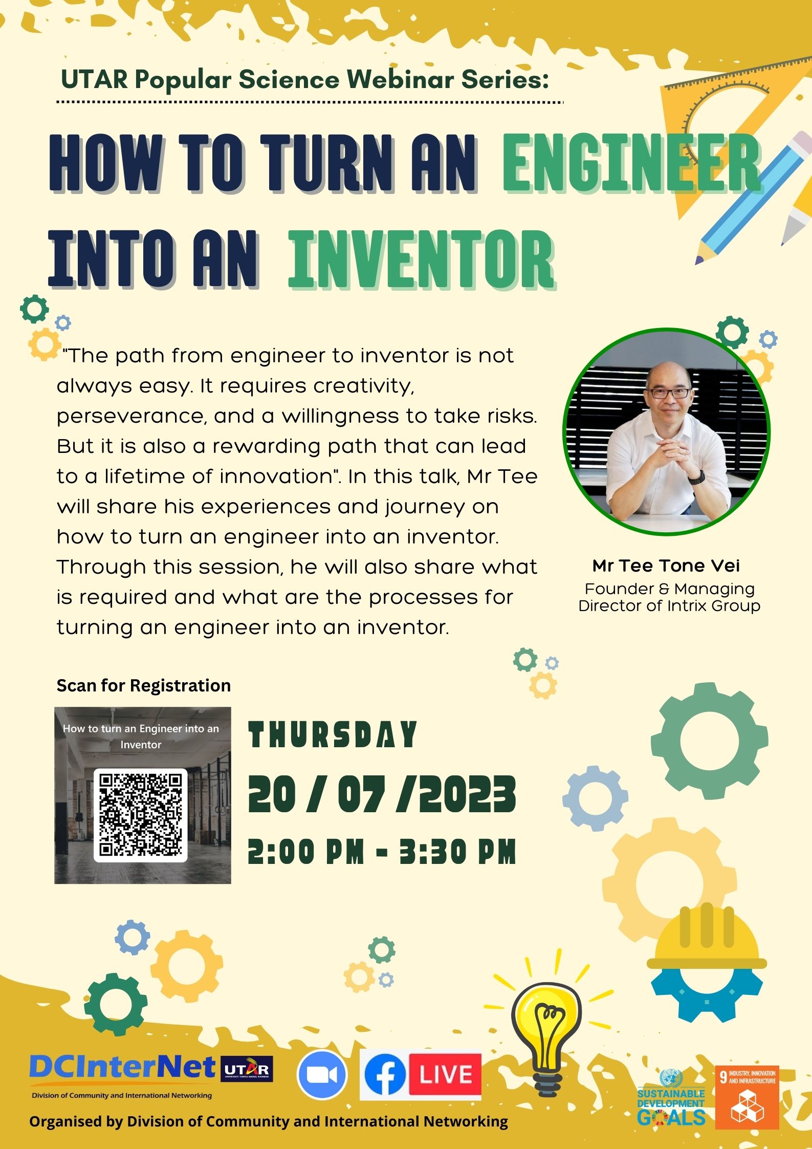 UTAR Popular Science Series: How to turn an Engineer into an Inventor?