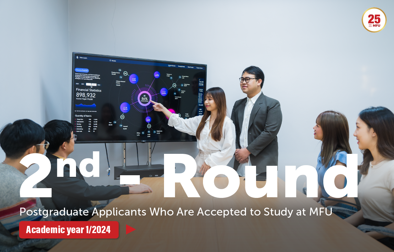 Announcement of the 2nd-Round Postgraduate Applicants Who Are Accepted to Study at MFU (1-2024)