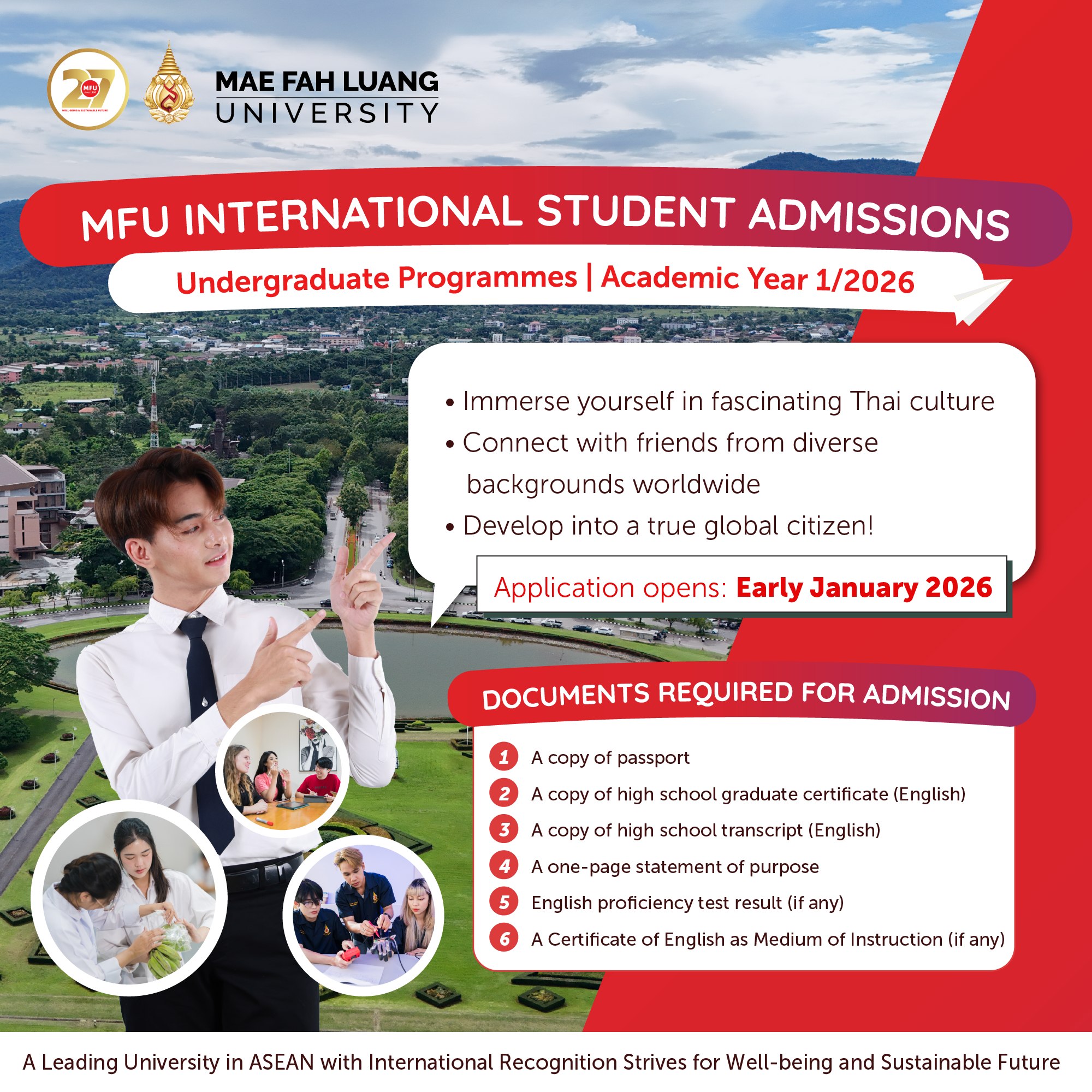 MFU 1/2026 Admission for International Students (Bachelor&#039;s Degree)