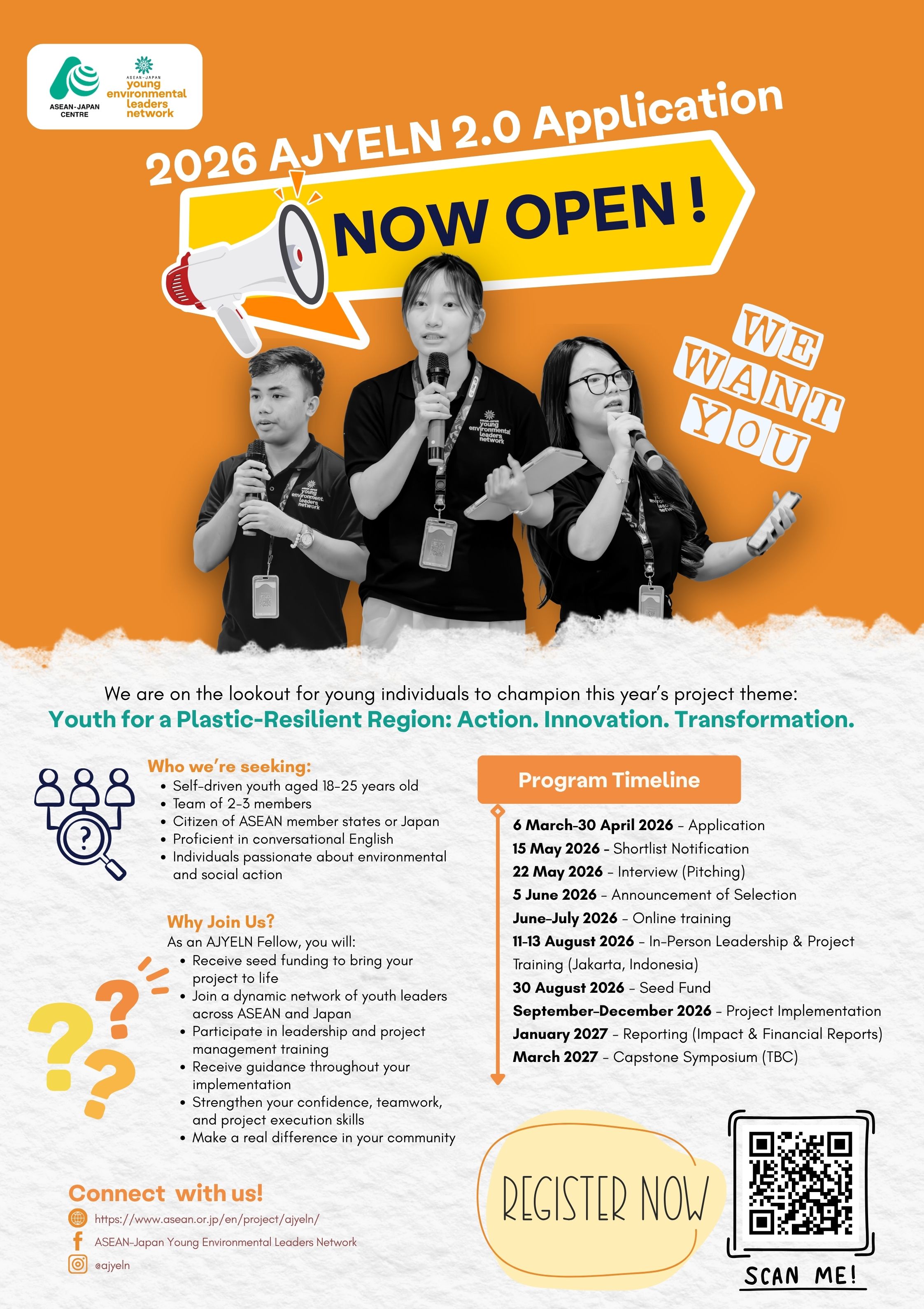 Call for Applicants: 2026 AJYELN 2.0 – Youth for a Plastic-Resilient Region